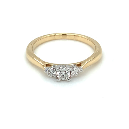 18ct Gold Diamond 0.32ct Trilogy Ring