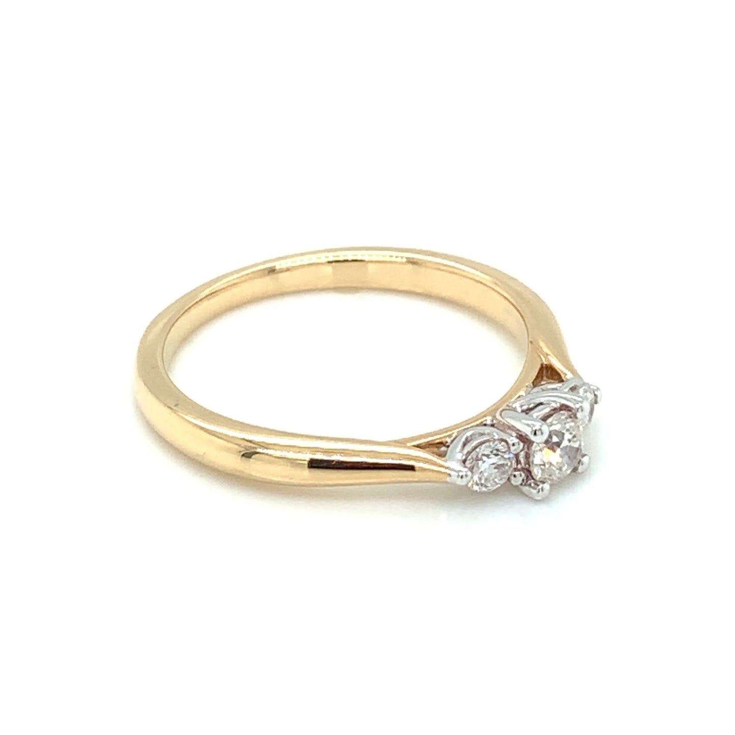 18ct Gold Diamond 0.32ct Trilogy Ring