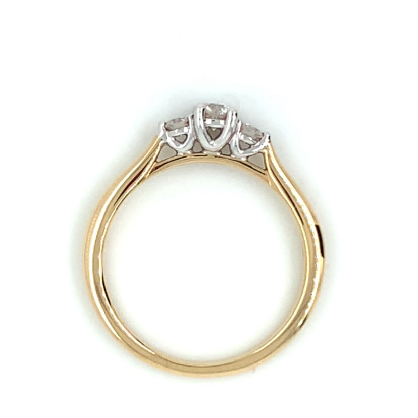 18ct Gold Diamond 0.32ct Trilogy Ring