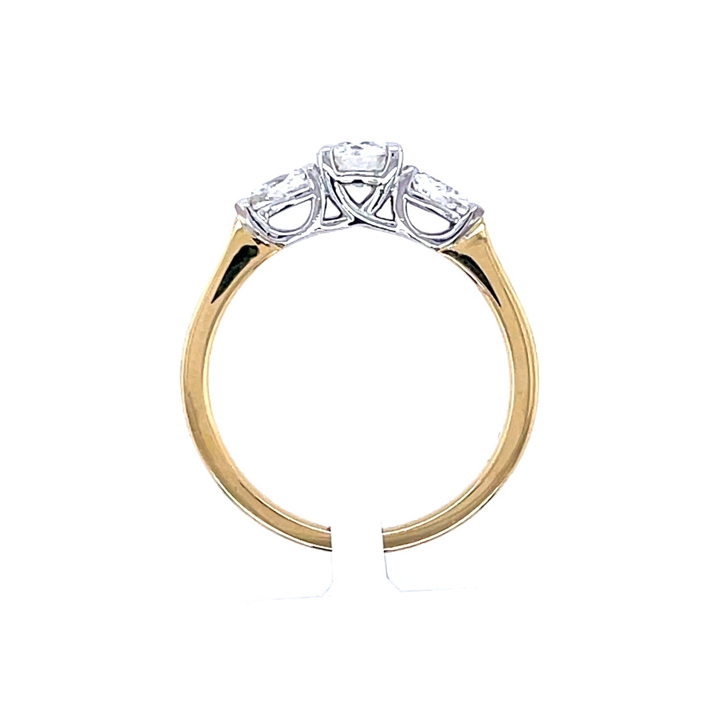 18ct Gold 0.89ct Natural Diamond Trilogy Ring T80