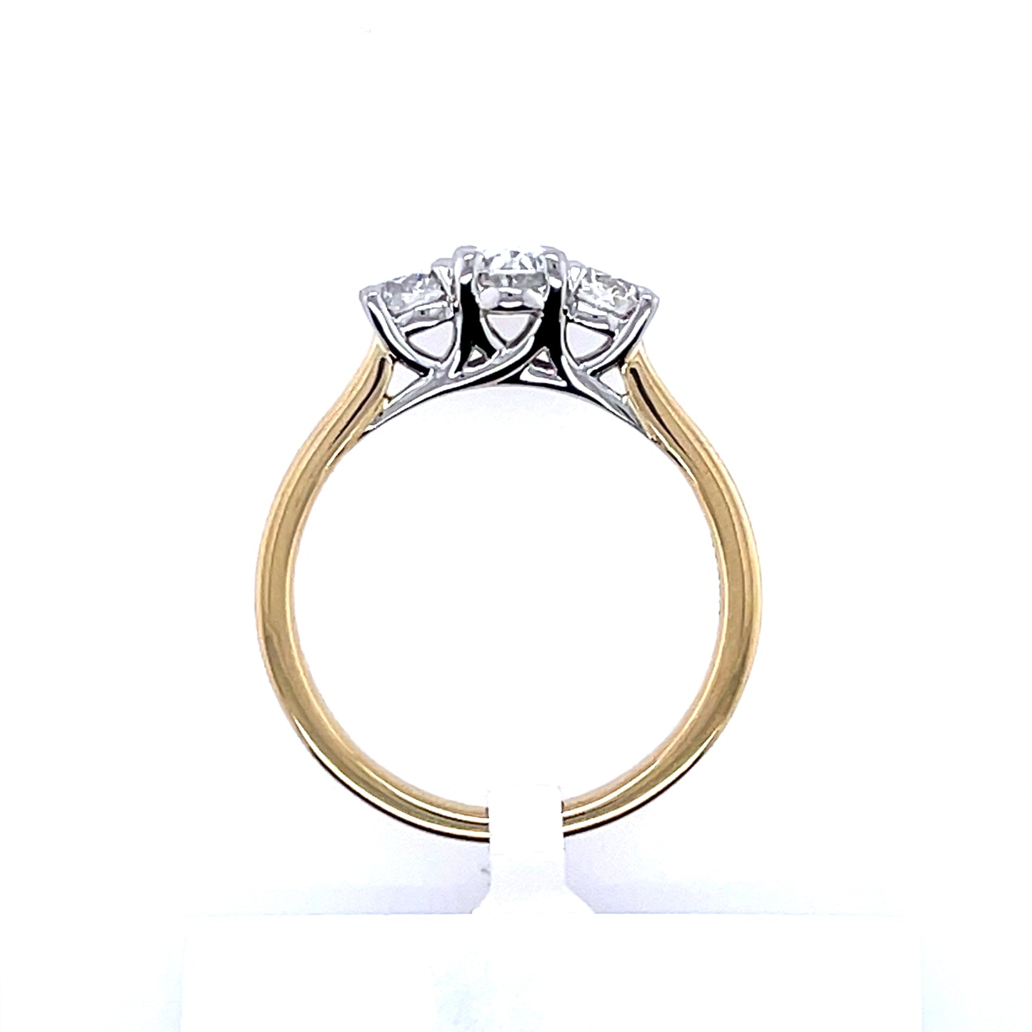18ct Gold 0.89ct Natural Diamond Trilogy Ring T81