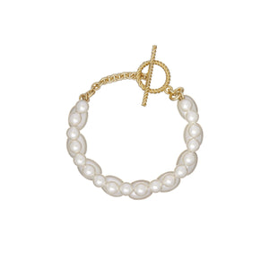 TED BAKER PARKAH: Pearl Bubble Double Strand Gold Tone Bracelet
