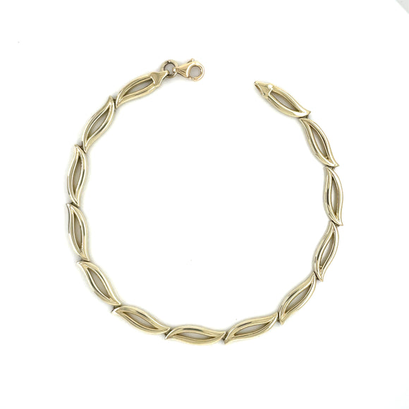 9ct Gold Open Wave Link Bracelet GB435