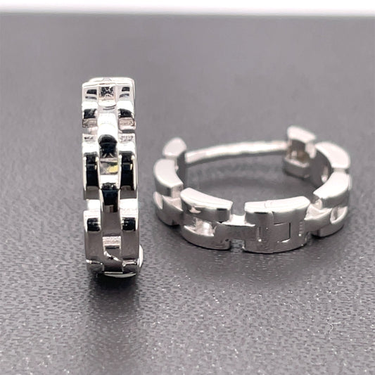 Sterling Silver 14mm Huggie Hoop Earrings TOK1196S