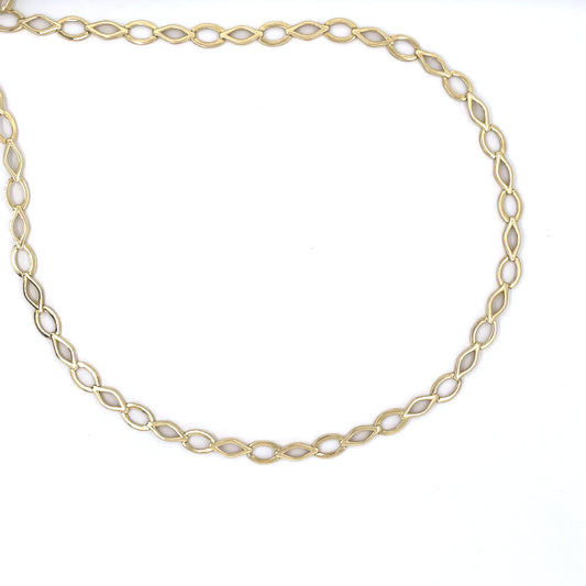 9ct Gold Open Oval & Eye Link Necklet GN184