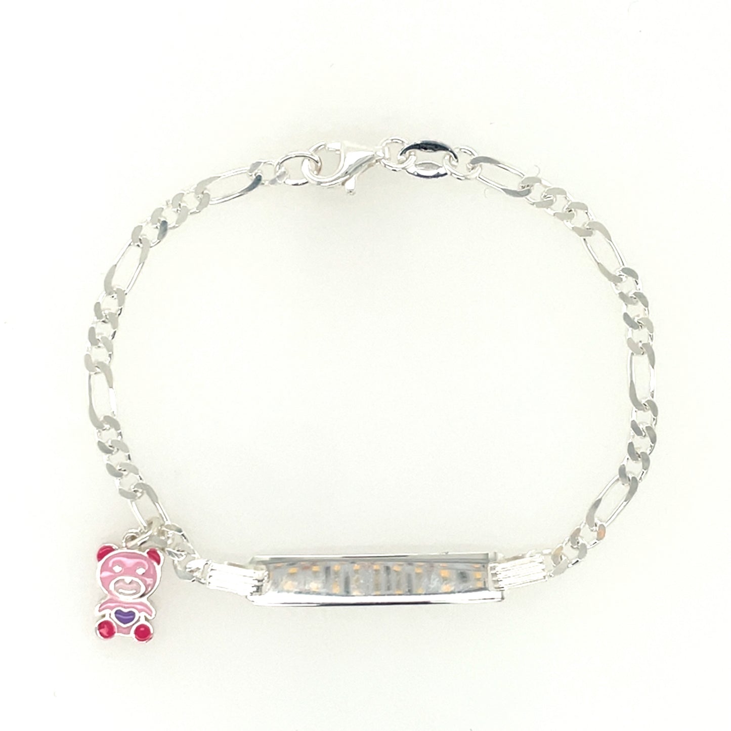 Sterling Silver Child's Identity Bracelet Teddy TZ259