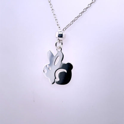Silver Kids Rabbit Pendant 14 inch chain TZ326