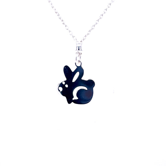 Silver Kids Rabbit Pendant 14 inch chain TZ326