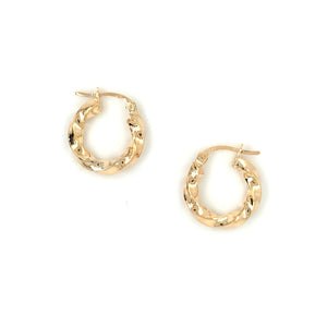 9ct Gold 15mm Twist Hoop Earrings GE885