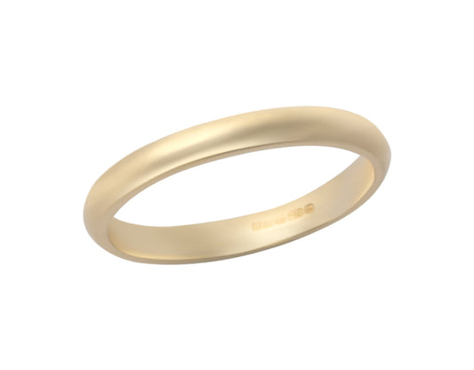 9ct Gold Ladies 2mm Heavy Court Wedding Band W180