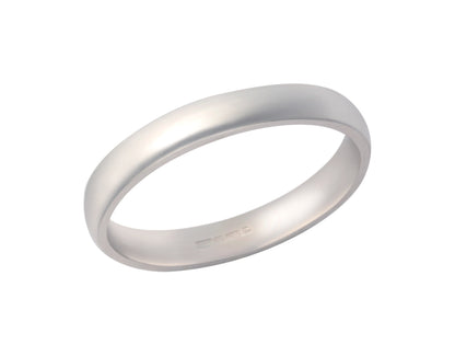 18ct White Gold 3mm Wedding Band W85