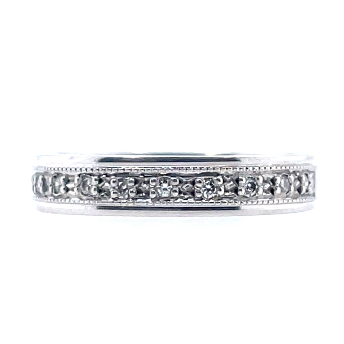 9ct White Gold Diamond Pavé-set Wedding Band GW113