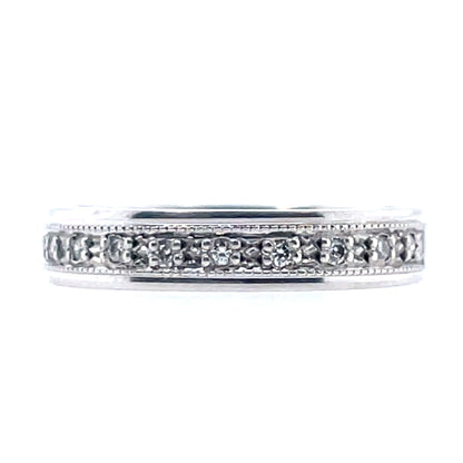 9ct White Gold Diamond Pavé-set Wedding Band GW113
