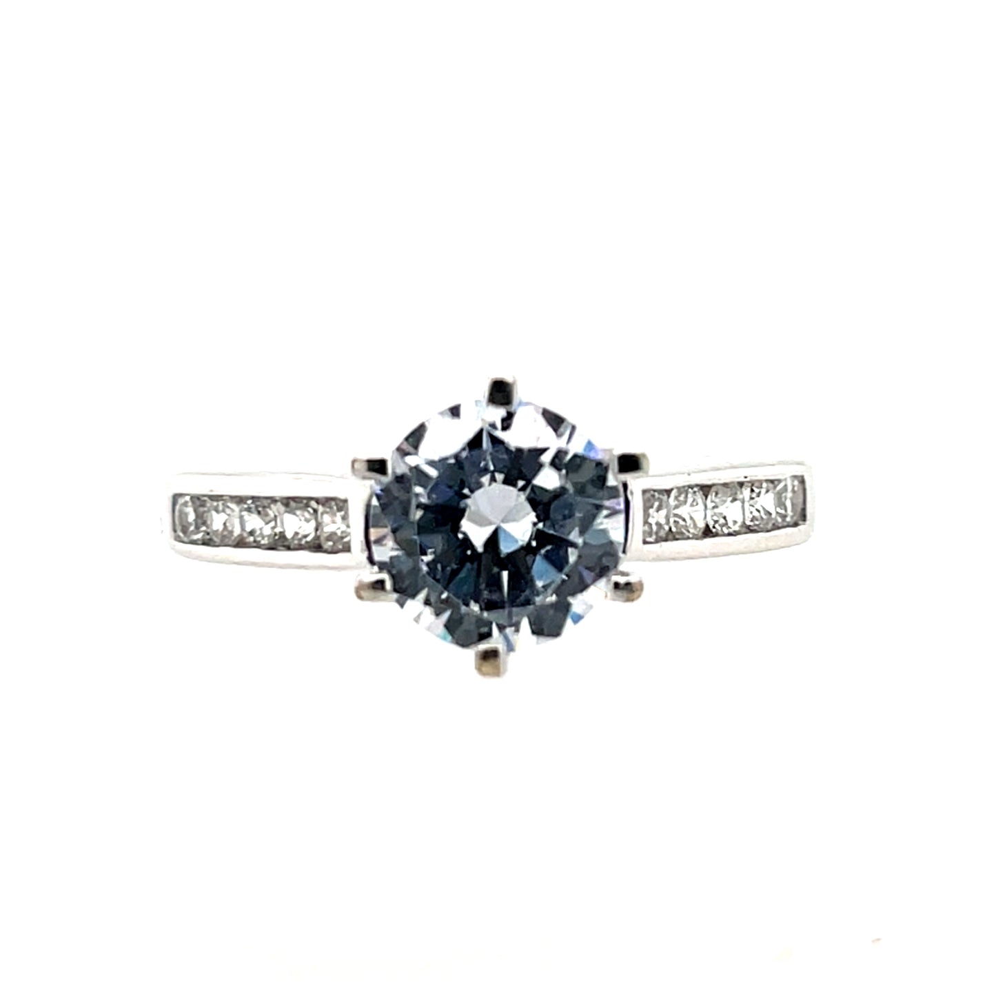 9ct White Gold CZ Solitaire Ring WRZ132