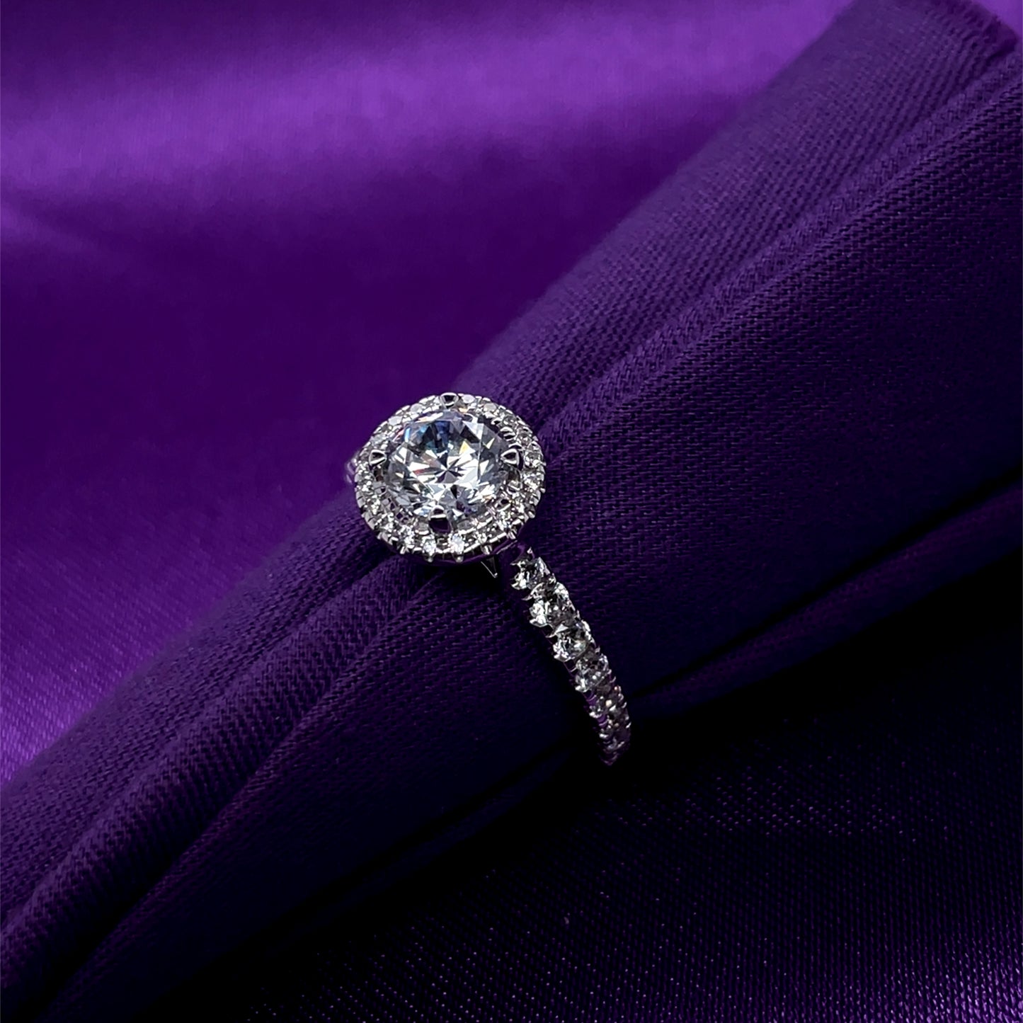9ct White Gold CZ Round Halo Ring WRZ139