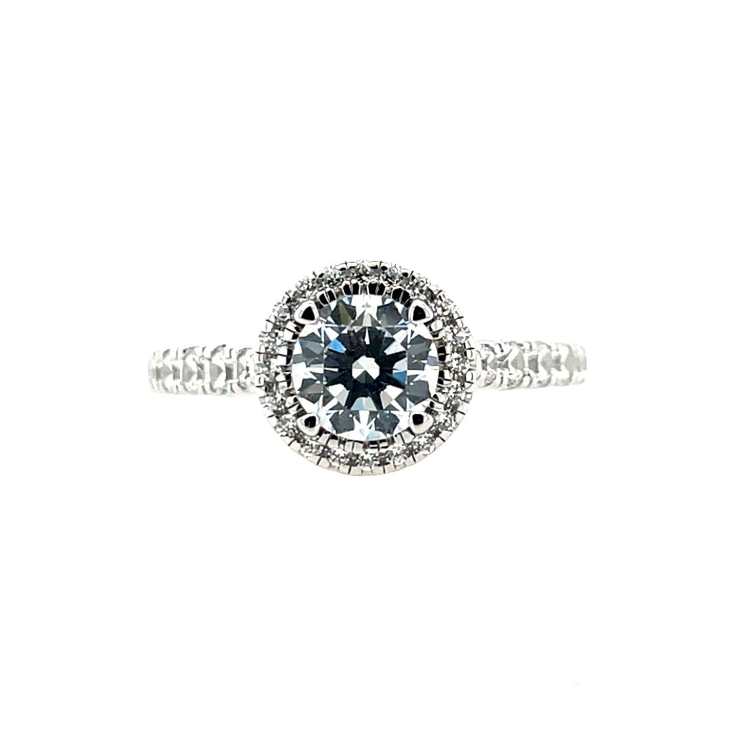 9ct White Gold CZ Round Halo Ring WRZ139