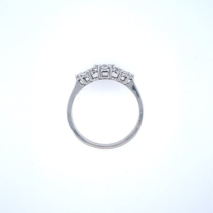 9ct White Gold CZ Trilogy Cluster Ring WRZ150