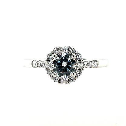 9ct White Gold CZ Round Halo Ring WRZ153