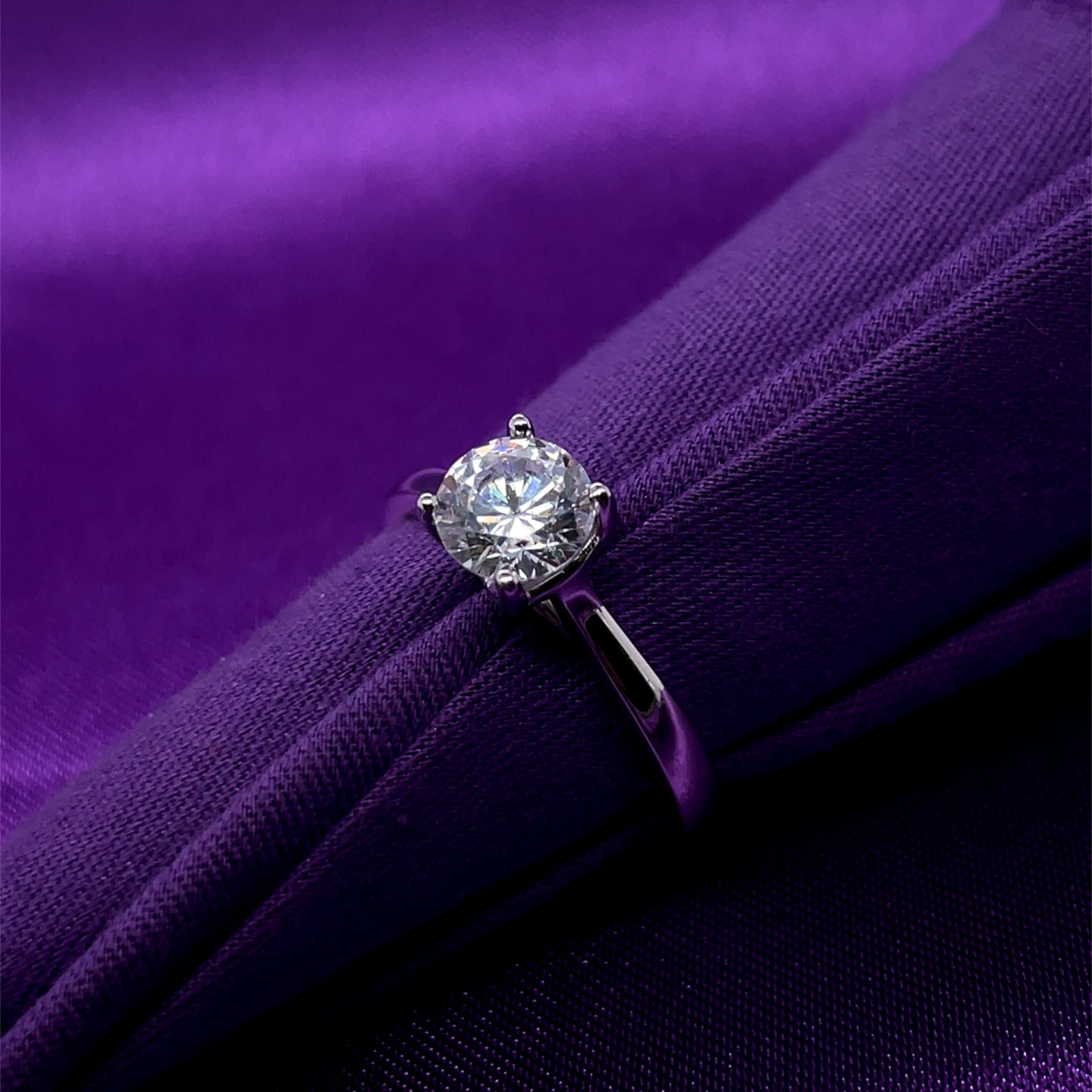 9ct White Gold CZ Solitaire Ring WRZ154