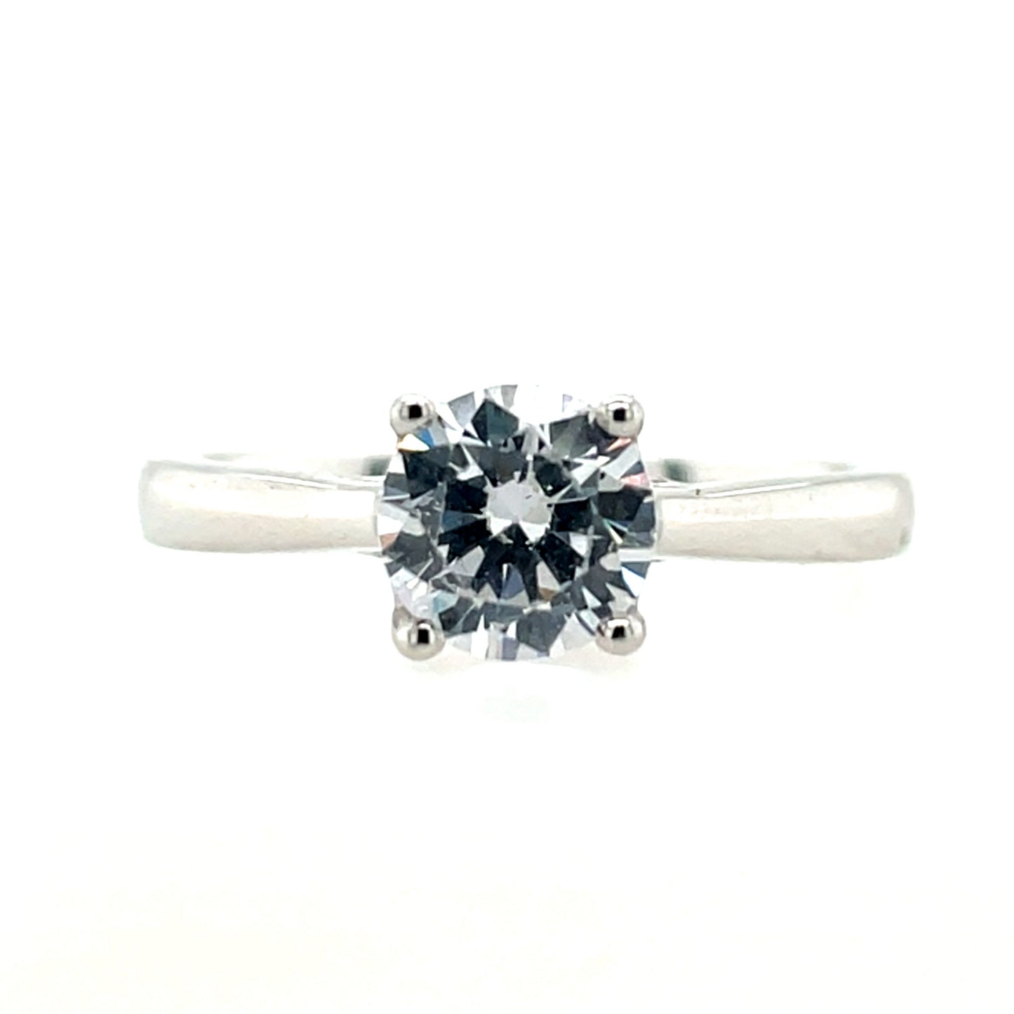 9ct White Gold CZ Solitaire Ring WRZ154