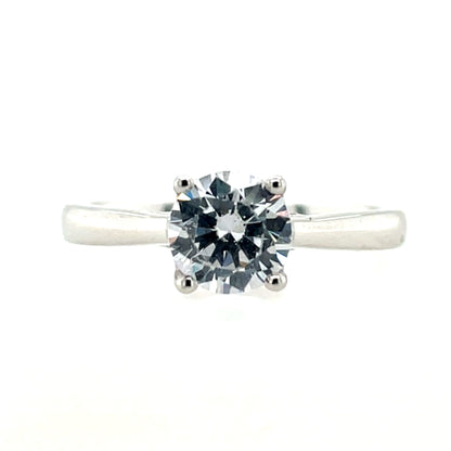 9ct White Gold CZ Solitaire Ring WRZ154