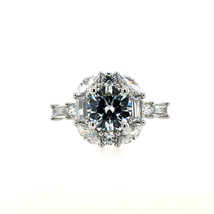 9ct White Gold CZ Large Cushion Ring WRZ158