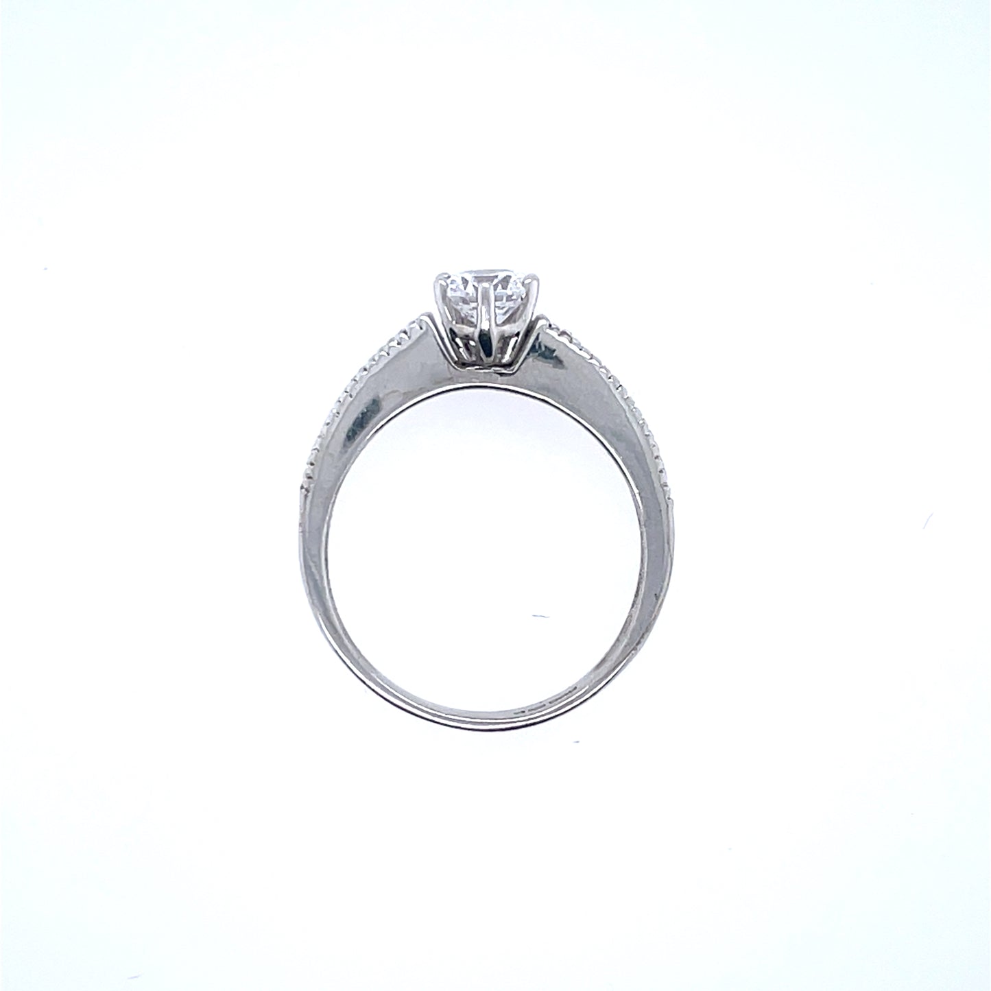 9ct White  Gold Classic CZ Solitaire Ring WRZ020