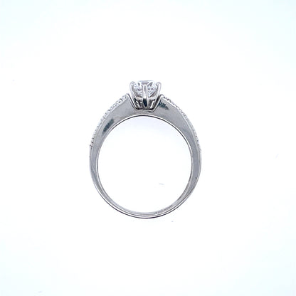 9ct White  Gold Classic CZ Solitaire Ring WRZ020