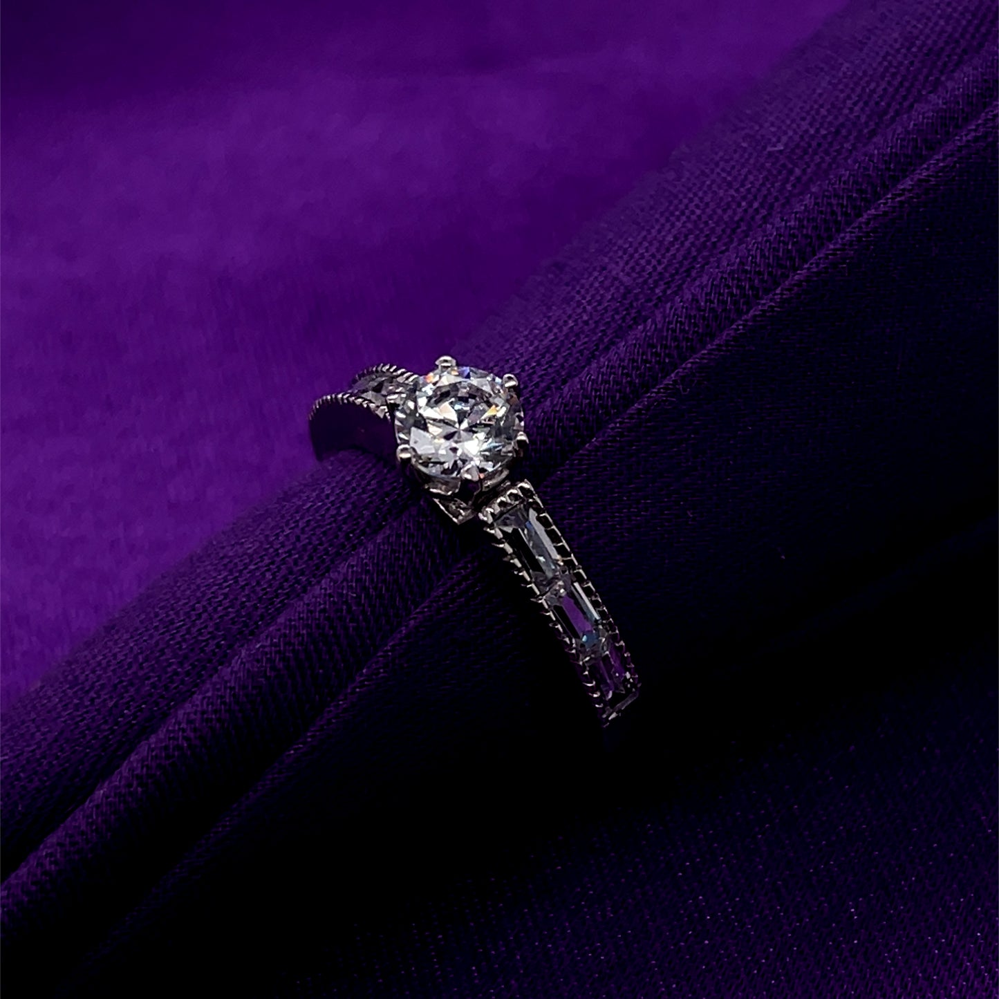 9ct White  Gold Classic CZ Solitaire Ring WRZ020