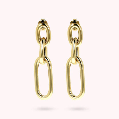 Bronzeallure Golden Drop Earrings with Alternate Links WSBZ01578Y.Y