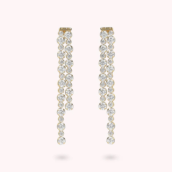 Bronzeallure Golden Tennis Double Earrings with Cubic Zirconia WSBZ01589Y.Y