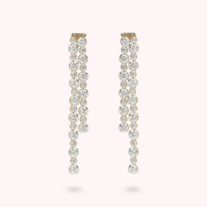 Bronzeallure Golden Tennis Double Earrings with Cubic Zirconia WSBZ01589Y.Y