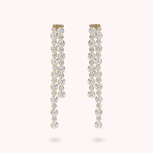 Bronzeallure Golden Tennis Double Earrings with Cubic Zirconia WSBZ01589Y.Y