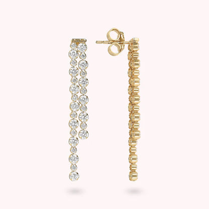 Bronzeallure Golden Tennis Double Earrings with Cubic Zirconia WSBZ01589Y.Y