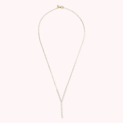 Bronzeallure Golden Tie Necklace with Tennis Centerpiece in Cubic Zirconia WSBZ01597Y.Y