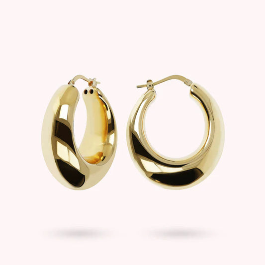 Bronzeallure Golden Domed Hoop Earrings WSBZ01629Y.Y