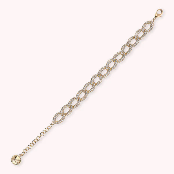 Bronzeallure Golden Grumetta Chain Bracelet with Cubic Zirconia Pavé WSBZ02269Y.WR