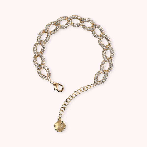Bronzeallure Golden Grumetta Chain Bracelet with Cubic Zirconia Pavé WSBZ02269Y.WR