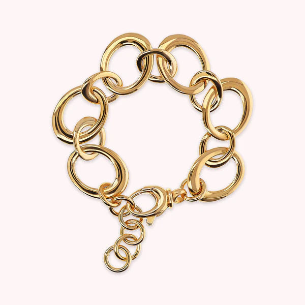 Bronzeallure Golden Bracelet with Oval Links & Rings WSBZ02363Y.YG