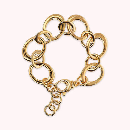Bronzeallure Golden Bracelet with Oval Links & Rings WSBZ02363Y.YG