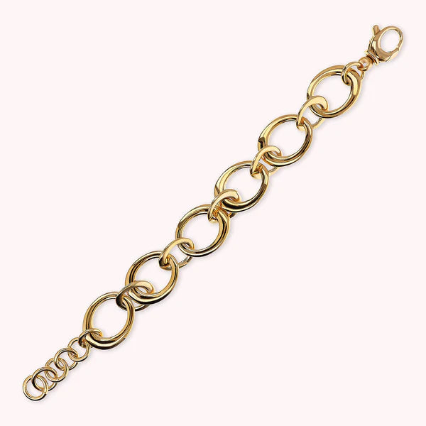 Bronzeallure Golden Bracelet with Oval Links & Rings WSBZ02363Y.YG