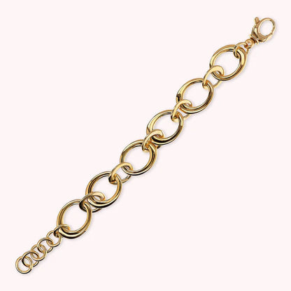 Bronzeallure Golden Bracelet with Oval Links & Rings WSBZ02363Y.YG