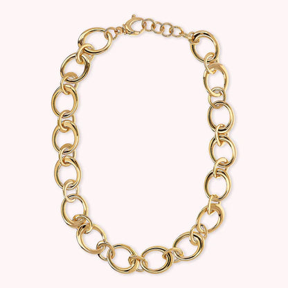 Bronzeallure Golden Necklace with Oval Links & Rings WSBZ02364Y.YG