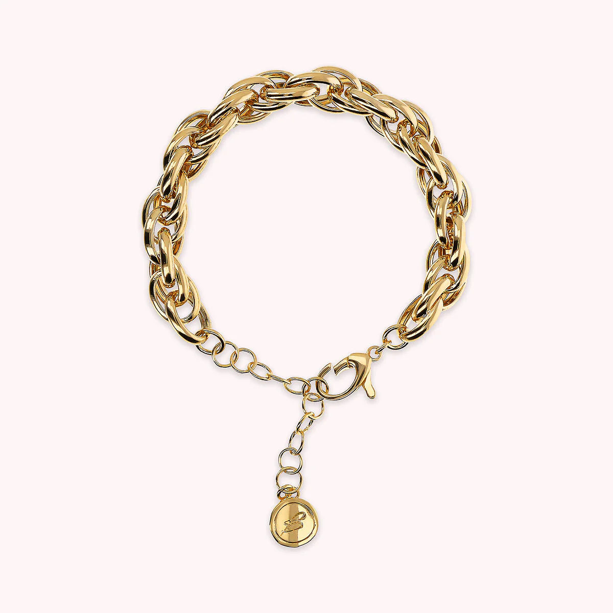 Bronzeallure Golden Intertwined Oval Links Bracelet WSBZ02381Y.YG