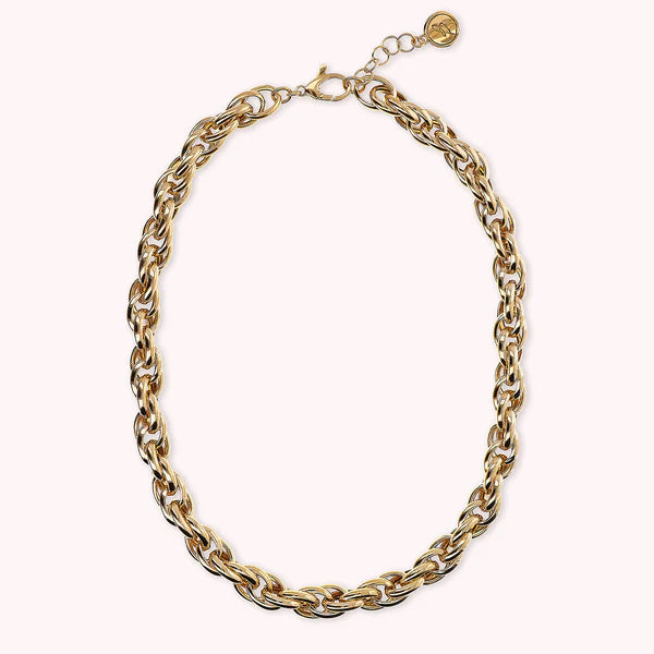 Bronzeallure Golden Intertwined Oval Links Choker Necklace WSBZ02382Y.YG