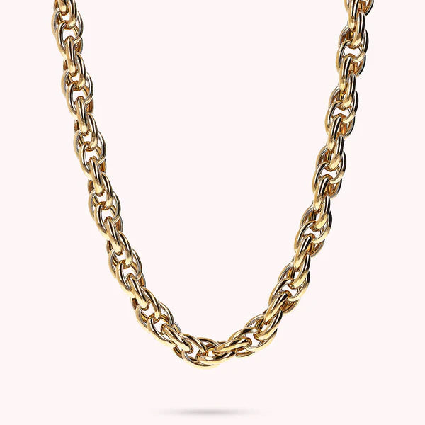 Bronzeallure Golden Intertwined Oval Links Choker Necklace WSBZ02382Y.YG