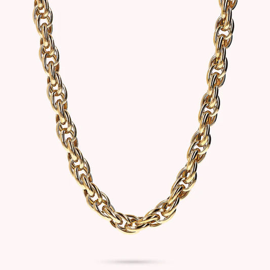 Bronzeallure Golden Intertwined Oval Links Choker Necklace WSBZ02382Y.YG