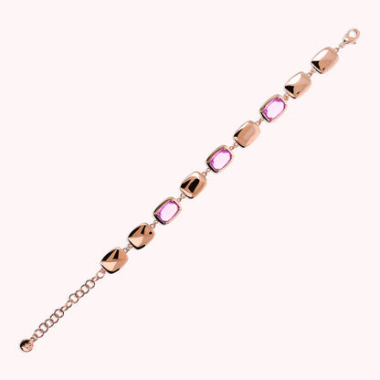 Bronzeallure Bracelet with Shiny Nuggets and Baguette Gem Prism WSBZ02436.KU
