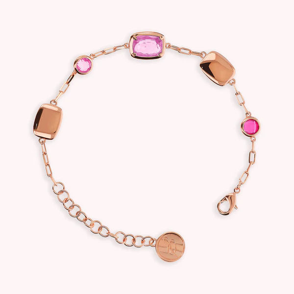 Bronzeallure Bracelet with Nuggets and Round and Baguette Gem Prism WSBZ02447.KU