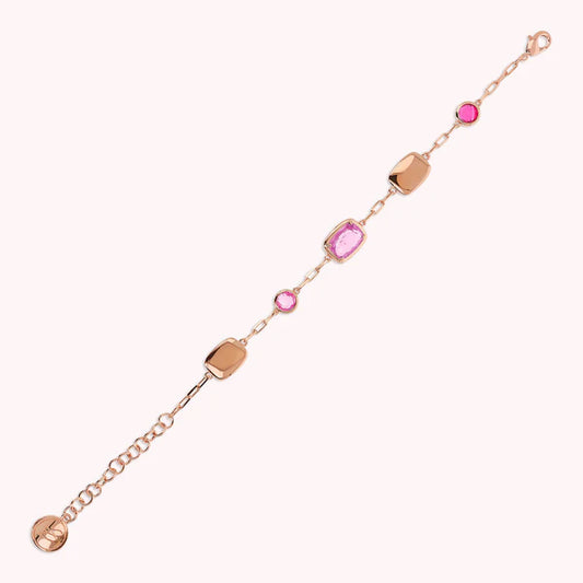 Bronzeallure Bracelet with Nuggets and Round and Baguette Gem Prism WSBZ02447.KU